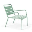 OVIALA - Fauteuil de jardin bas relax acier vert sauge - Palavas - vignette