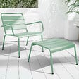 OVIALA - Fauteuil de jardin bas relax acier vert sauge - Palavas - vignette