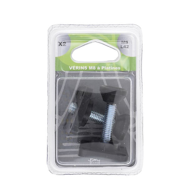 BAR PLUS - Vérins de réglage à platine noire x2 pièces - large