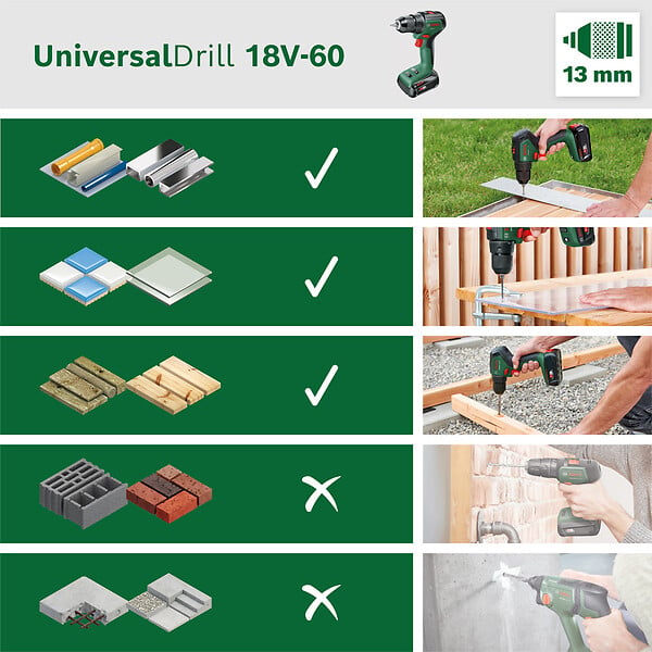 BOSCH - Perceuse-visseuse sans fil UniversalDrill - 18V - 60 Nm - large