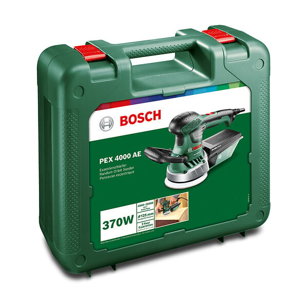 Ponceuse excentrique Bosch PEX4000AE 125 mm, 350W + 25 abrasifs