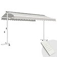 OVIALA - Store mobile électrique double pente 3 x 4m aluminium taupe - Delgada - vignette