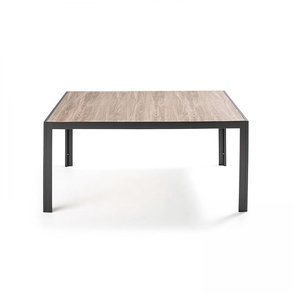 OVIALA - Table de jardin 6 places en aluminium et céramique marron - Tivoli - large