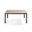 OVIALA - Table de jardin 6 places en aluminium et céramique marron - Tivoli - vignette