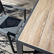 OVIALA - Table de jardin 6 places en aluminium et céramique marron - Tivoli - vignette