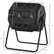 OUTSUNNY - Composteur de jardin - bac à compost pour déchets - rotatif 360° - double chambre 160 L - acier PP noir - vignette