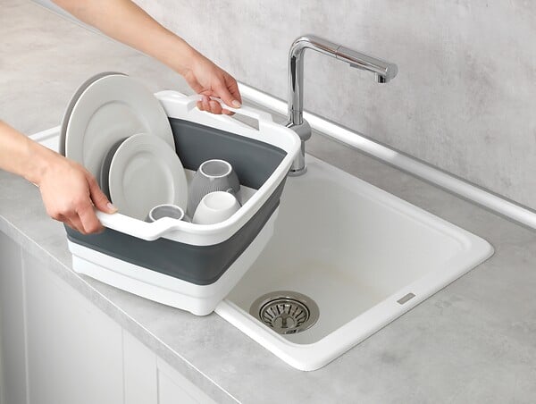 WENKO - Bassine à vaisselle pliable Sira bl.-gr. - large