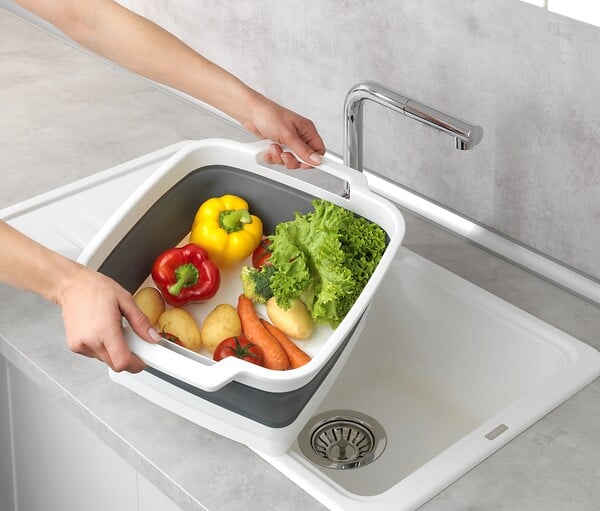 WENKO - Bassine à vaisselle pliable Sira bl.-gr. - large
