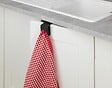 WENKO - Crochet de cuisine Push inox - Noir mat - sans perçage - vignette