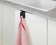 WENKO - Crochet de cuisine Push inox - Noir mat - sans perçage - vignette