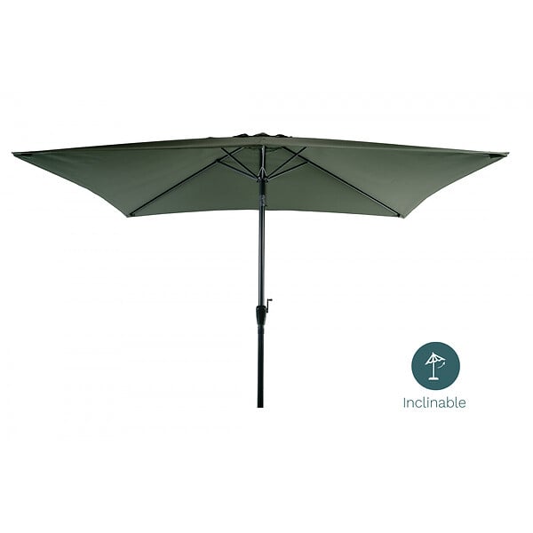 ESSENCIEL GREEN - Parasol 2x3m incl kaki ø38mm/alu - large