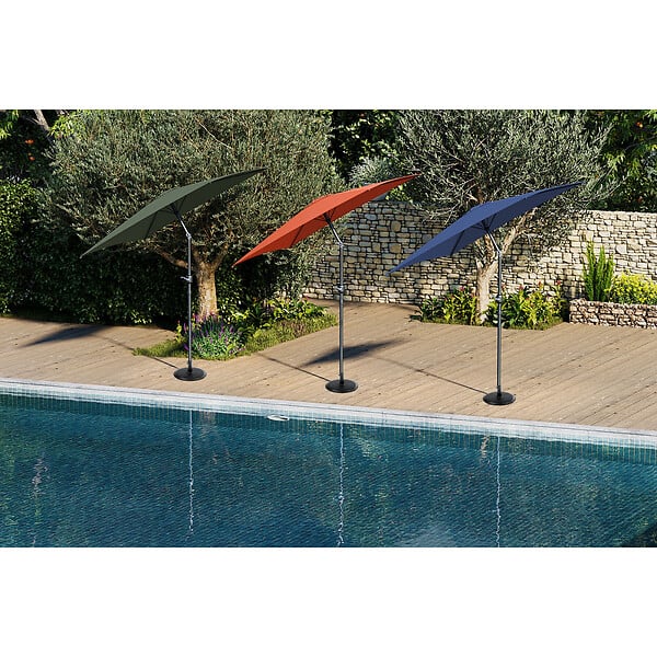 ESSENCIEL GREEN - Parasol 2x3m incl bleu marine ø38mm/alu - large