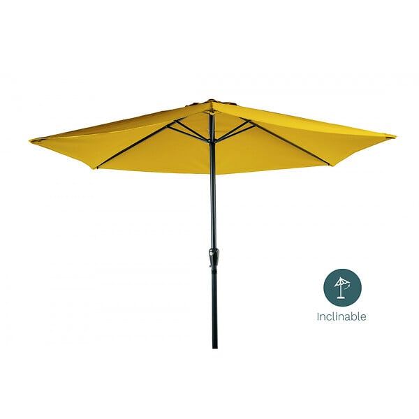 ESSENCIEL GREEN - Parasol 3m incl jaune solaire ø38mm /alu - large