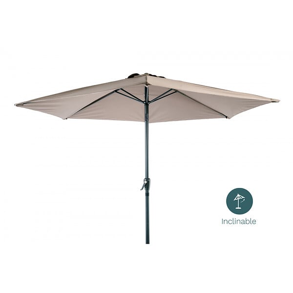 ESSENCIEL GREEN - Parasol 3m incl marron ø38mm / alu - large