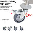 HOMCOM - HOMCOM Chariot de service desserte de cuisine à roulettes 2 étagères 71L x 41l x 81H cm acier inox. chromé - vignette