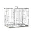 PAWHUT - Cage pour chien pliable - plateau excrément coulissant - 2 portes verrouillable, poignée - dim. 61L x 43l x 50H cm - fer galvanisé PP blanc - vignette