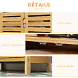 KLEANKIN - Meuble rangement bas salle de bain bambou style naturel 2 portes avec étagère 2 niches bambou - vignette