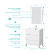 AURLANE - Pack Meuble Salle de Bains 60cm Blanc 3 Tiroirs, Vasque, Miroir 60x80 à Leds intégrées - XENOS - vignette