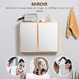 KLEANKIN - Miroir de salle de bain avec placard 2 portes - 2 étagères - bois de bambou verni - vignette