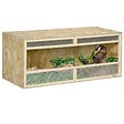 PAWHUT - Terrarium - vivarium reptiles & batraciens - 2 portes coulissantes verre trempé - parois frontales maillées - OSB métal - vignette