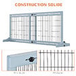 PAWHUT - Barrière de sécurité chien barrière autoportante longueur réglable dim. 104-183L x 36l x 69H cm bois pin gris acier noir - vignette