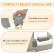 PAWHUT - Barrière de sécurité animaux - longueur réglable dim. 75-103 cm - porte double verrouillage, ouverture double sens -sans perçage - acier ABS gris - vignette
