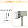 PAWHUT - Barrière de sécurité animaux - longueur réglable dim. 75-103 cm - porte double verrouillage, ouverture double sens -sans perçage - acier ABS gris - vignette