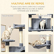 PAWHUT - Arbre à chat multi-équipement griffoirs 2 niches 2 hamacs plateformes boules suspendues corde peluche grise - vignette