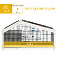 PAWHUT - Clapier cage à lapin - niche, plateau déjection, porte et toit ouvrant verrouillables, abreuvoir - acier noir sapin gris blanc - vignette