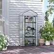 OUTSUNNY - Serre de jardin balcon sur roulettes 4 étagères dim. 0,69L x 0,5l x 1,65H m acier thermolaqué bâche PVC porte zippée transparente - vignette