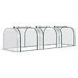 OUTSUNNY - Serre de jardin tunnel 2,95L x 1l x 0,8H m 3 portes zippées bâche PVC transparent métal époxy vert - vignette