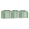 OUTSUNNY - Mini serre de jardin serre à  tomates 2,95L x 1l x 0,8H m acier PE haute densité 140 g/mÂ² anti-UV 3 fenêtres zip enroulables vert - vignette