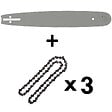 GT GARDEN - Guide 16 pouces (40 cm) avec lot de 3 chaînes 66 maillons pour tronçonneuse - vignette
