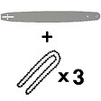 GT GARDEN - Guide 22 pouces (55 cm) avec lot de 3 chaînes 85 maillons pour tronçonneuse - vignette