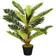 OUTSUNNY - Palmier artificiel H.0,85 m arbre artificiel tronc branches lichen feuilles grand réalisme pot inclus - vignette