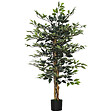 HOMCOM - Arbre artificiel plante artificiel ficus banian hauteur 1,3 m tronc branches liane lichen feuilles grand réalisme pot inclus - vignette