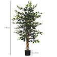 HOMCOM - Arbre artificiel plante artificiel ficus banian hauteur 1,3 m tronc branches liane lichen feuilles grand réalisme pot inclus - vignette