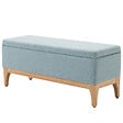 HOMCOM - HOMCOM Banquette coffre de rangement 2 en 1 style scandinave dim. 110L x 39l x 45H cm tissu vert d'eau - vignette