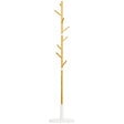 HOMCOM - Porte-manteau design scandinave branches 8 patères Ø 37,8 x 175,6H cm piètement métal blanc bois bambou verni - vignette