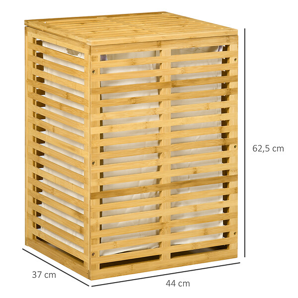Panier à linge COMPACTOR Rond pliable Bambou Naturel