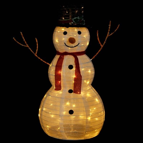 VIDAXL - vidaXL Figurine de bonhomme de neige de Noël à LED Tissu 90 cm - large