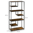 HOMCOM - Bibliothèque étagère de rangement à 7 niveaux style industriel panneaux particules aspect vieux bois acier noir - vignette