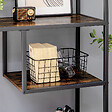 HOMCOM - Bibliothèque étagère de rangement à 7 niveaux style industriel panneaux particules aspect vieux bois acier noir - vignette