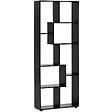 HOMCOM - Bibliothèque étagère meuble de rangement dim. 70L x 24l x 178H cm en zigazag et 8 espaces en panneau de particules noir - vignette