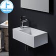 GODART - Lave-mains gain de place en solid surface sacramento 35 x 18 cm version gauche - vignette