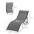 OUTSUNNY - Lot de 2 bains de soleil pliables design contemporain - lot de 2 transats ergonomiques - alu. textilène anthracite - vignette