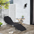 OUTSUNNY - Bain de soleil transat pliable dossier réglable multipositions métal et polyester noir - vignette