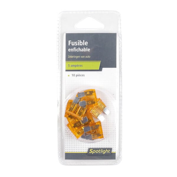 TURBOCAR - Fusible enfichable 5amp marron clair 10pcs - large