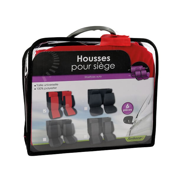 TURBOCAR - Housse de protection siège auto polyester 6 pièces - large