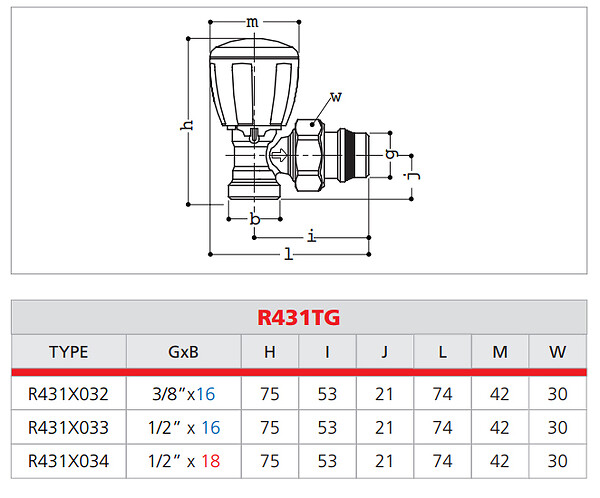GIACOMINI - Robinet droit PE et cuivre série alésage Giacomini R432TG - large